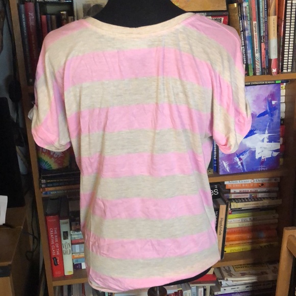 C & C California Women’s Striped Pocket T-shirt - Picture 3 of 5